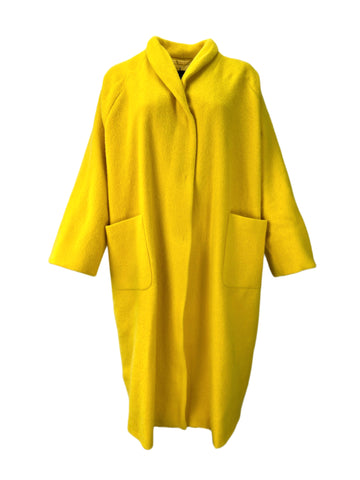 Marina Rinaldi Women's Yellow Temperie Wool Coat NWT