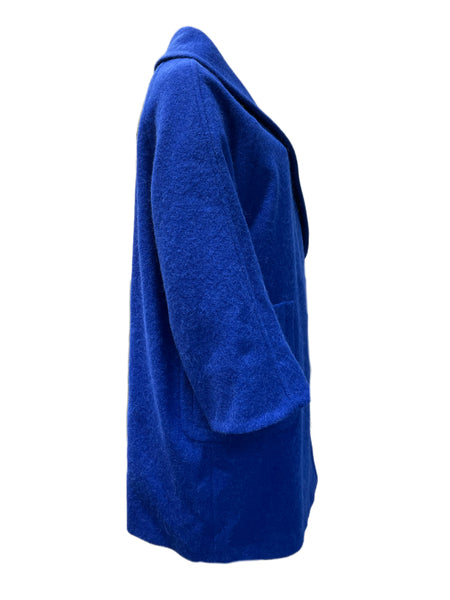 Marina Rinaldi Women's Blue Terminal Alpaca Blended Coat NWT