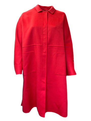 Marina Rinaldi Women's Red Terra Virgin Wool Blend Coat Size 20W/29 NWT
