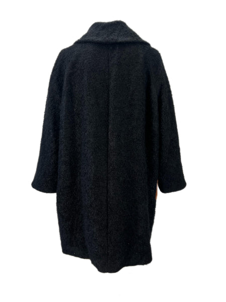Marina Rinaldi Women's Black Terzetto Patch Pockets Wool Coat NWT