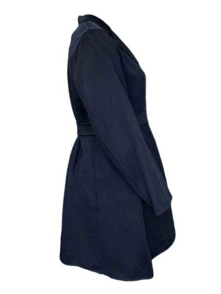 Marina Rinaldi Women's Navy Tevere Wool Lapel Collar Belted Coat NWT