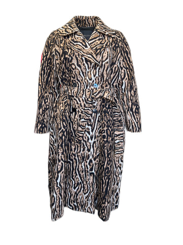 Marina Rinaldi Women's Brown Tigre Animal Print Coat NWT