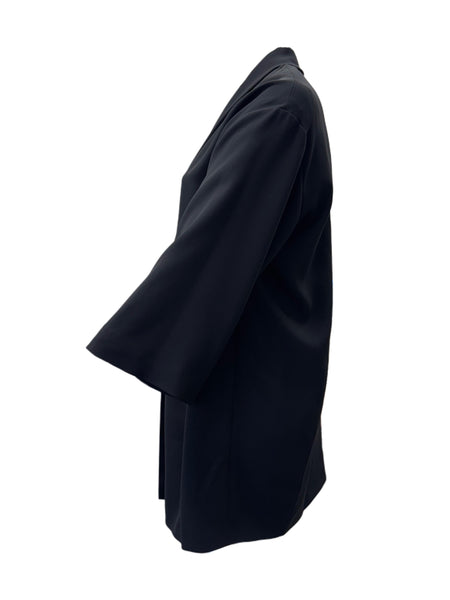 Marina Rinaldi Women's Black Tigrotto Open Front Jacket NWT