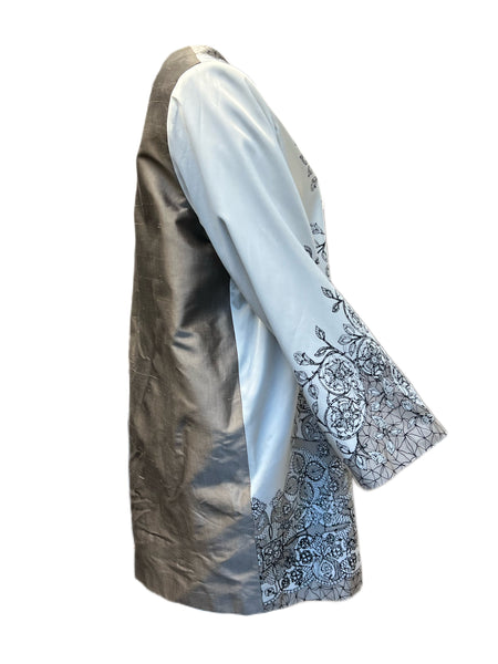 Marina Rinaldi Women's Ivory Tigrotto Duster Jacket NWT