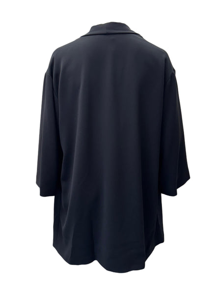 Marina Rinaldi Women's Black Tigrotto Open Front Jacket NWT