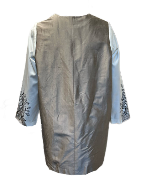 Marina Rinaldi Women's Ivory Tigrotto Duster Jacket NWT