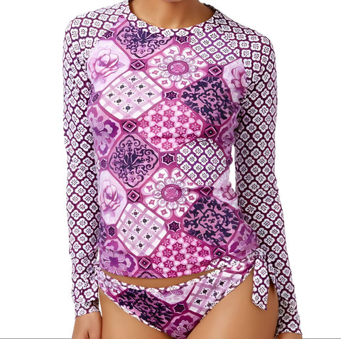 TOMMY BAHAMA Women's Pink Wild Orchid Tiles Of Tropics Swim Top #114 X-Small NWT