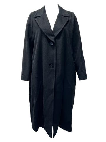 Marina Rinaldi Women's Black Tisbe Wool Coat NWT