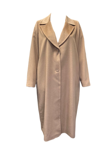 Marina Rinaldi Women's Camel Tisbe Wool Coat NWT