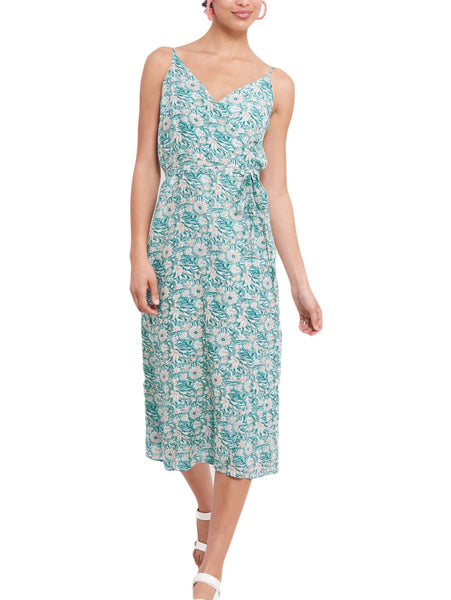 ROBERTA ROLLER RABBIT Women's Aqua Tishka Hetti Wrap Dress Sz S $168 NEW