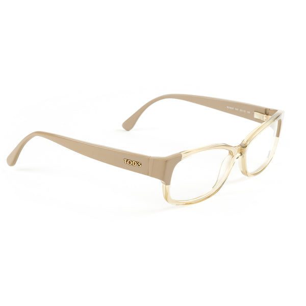 Tod's Rectangular Eyeglass Frames TO5037 55mm Transparent Champagne