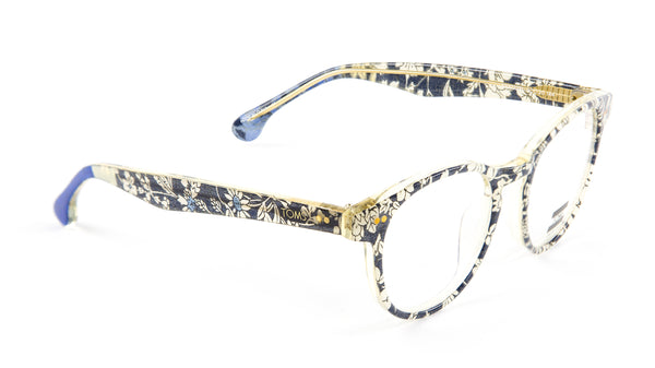 Tom's Country Houla/Pop Blue Round Wesley Eyeglass Frames 50mm $149.95 NEW