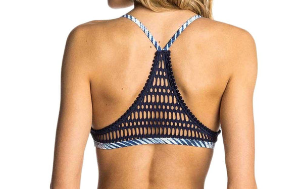 RIP CURL Women's Blue Last Light Bralette Racerback Swim Top #GSIZR3 Small NWT