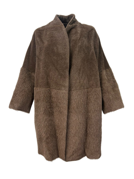 Marina Rinaldi Women's Brown Torre Insulated Scarf Coat NWT