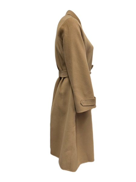 Marina Rinaldi Women's Camel Trionfo Belted Wool Coat NWT
