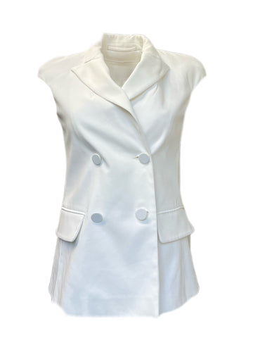 Max Mara Women's Bianco Tronto Sleevelss Blazer Size 2 NWT