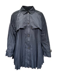 Marina Rinaldi Women's Navy Tropea Button Closure Rain Coat NWT