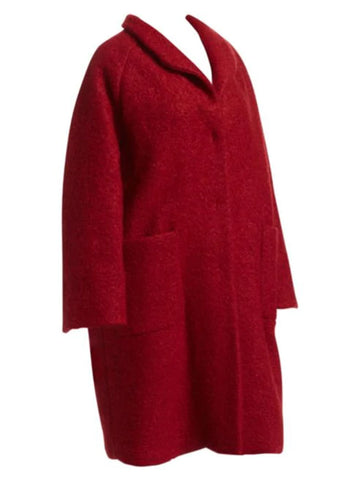 MARINA RINALDI Women's Tropea Boucle Coat, Red, 12W / 21