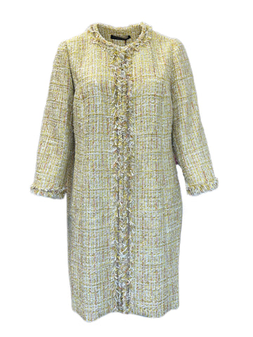 Marina Rinaldi Women's Yellow Trousse Tweed Coat Size 20W/29 NWT