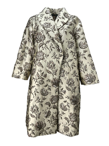 Marina Rinaldi Women's Sand Trousse Floral Overcoat NWT