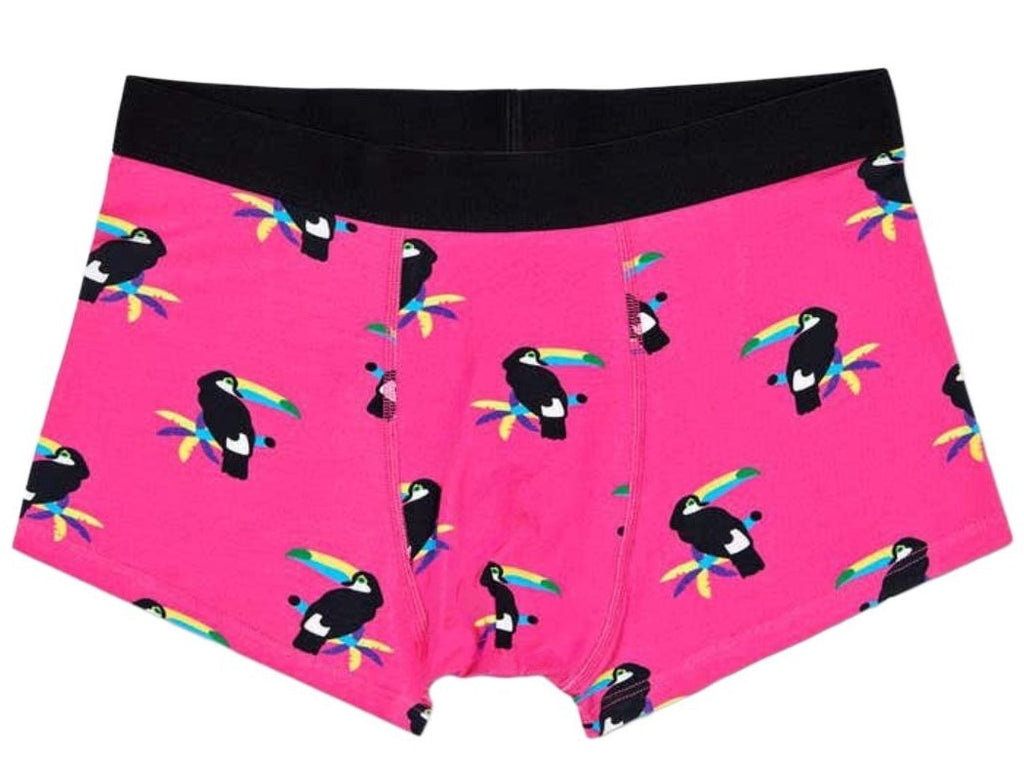 HAPPY SOCKS Men's Pink Toucan Cotton Soft Breathable Trunk NWT