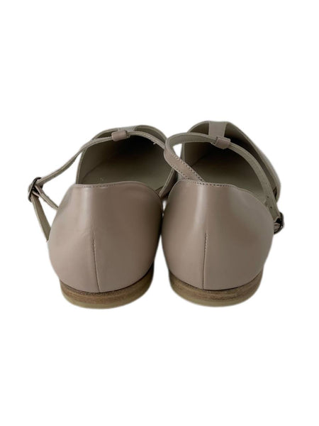 Freda Salvador Women's Nude Calf Tulip T-Strap Flat Size US 10 NWB