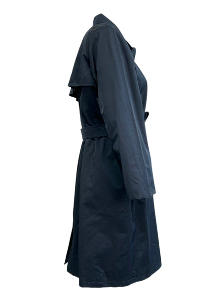Marina Rinaldi Women's Navy Tulipano Cotton Blended Trench Coat Size NWT