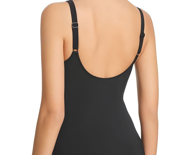 GOTTEX Women's Black Twist V-Neck Top One Piece Swimsuit #E837-2009 8 NWT