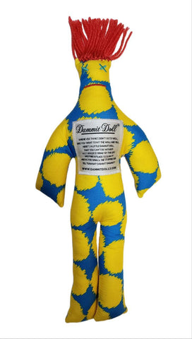 DAMMIT! DOLLS Yellow Stress Relief Squishy Classic Colorblock Doll Gift 12" NWT