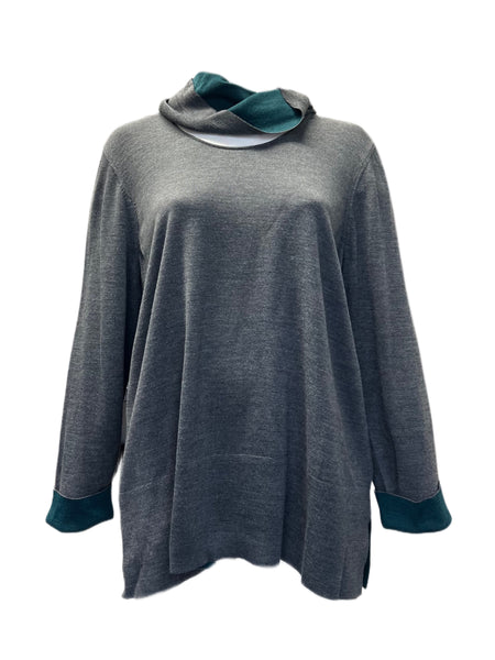 Marina Rinaldi Women's Grey Uma Knitted Sweater NWT