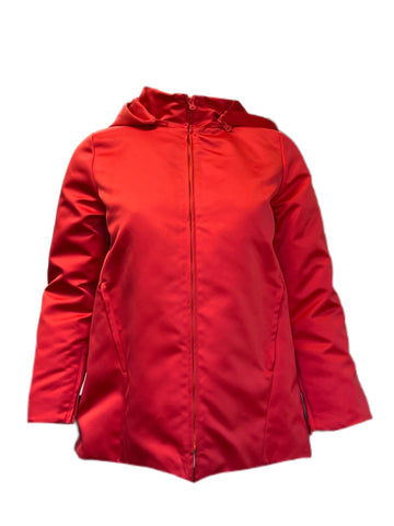 Marina Rinaldi Women's Red Uno Hooded Jacket Size 12W/21 NWT
