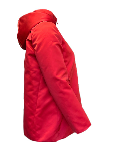 Marina Rinaldi Women's Red Uno Hooded Jacket Size 12W/21 NWT