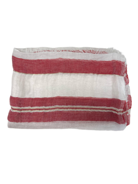 Max Mara Women's Rosso Urubu 80"x31" Striped Scarf One Size NWT