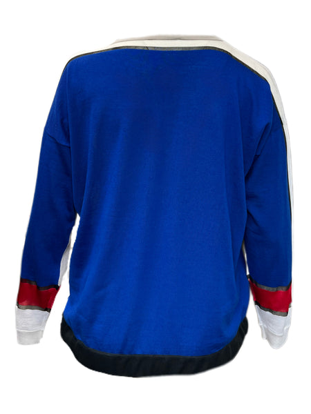 Marina Rinaldi Women's Blue Utile Knitted Long Sleeves Sweater Size XL NWT