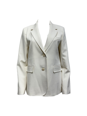 Max Mara Women's White Uva Button Closure Jacket NWT