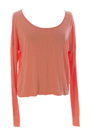 VELVET by Graham & Spencer Women's Orange Long Sleeve Hi-Low Blouse $88 NEW