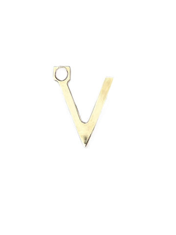 Max Mara Women's Gold Letter Alphabet V Pendant Charm NWT
