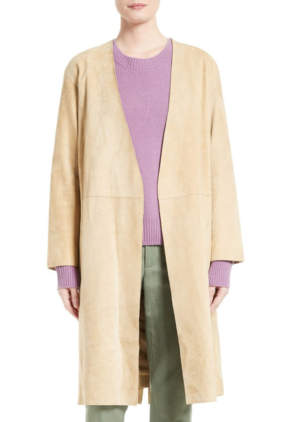 VINCE Women's Khaki Suede Robe Coat V405890931 $1,950 NWT
