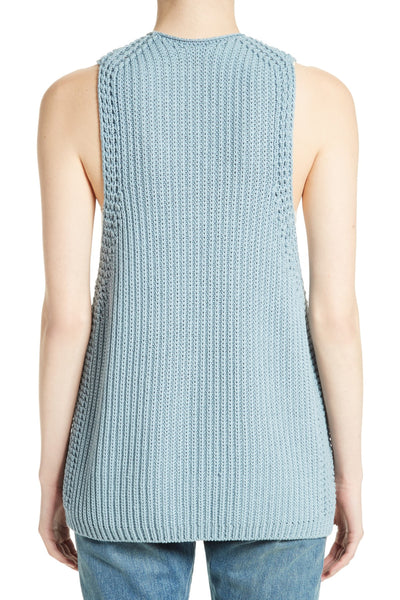 VINCE Women's Pale Blue Waffle Knit Tank V407177140 $295 NWT