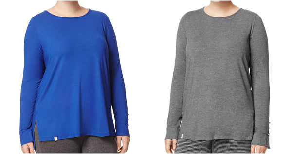 MARINA RINALDI Women's Vanga Button Accent Top $190 NWT