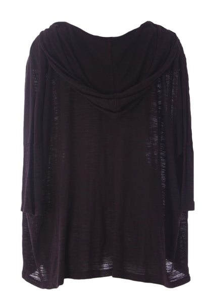 VELVET by Graham & Spencer Womens Port Textured Knit Swing Hoodie Top M $99 NEW