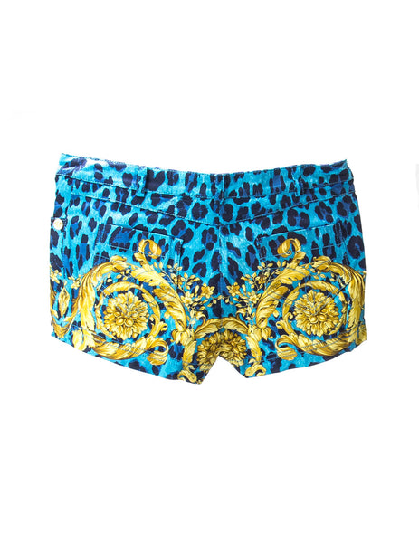 Versace Beach Collection Women's Donna Mare Shorts IT 46 Blue