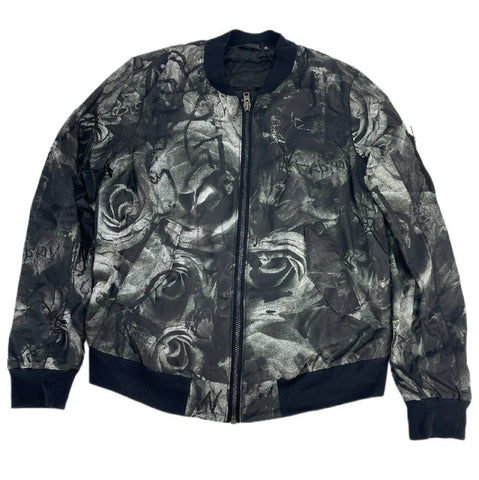 BLK DNM Men's Black Rose Print Polyester Jacket 54 #VKN2501 NWT