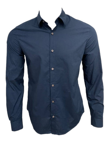 BLK DNM Men's Midnight Navy Long Sleeve Button Up Shirt 50 Size M NWT