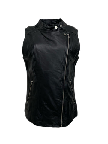 WALTER BAKER Women's Black Violet Vest #WB3989 Sz L NWT