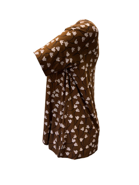 Marina Rinaldi Women's Brown Vagone Pullover T-Shirt NWT