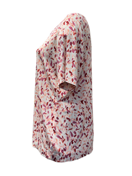 Marina Rinaldi Women's Pink Vagone Jersey T Shirt NWT