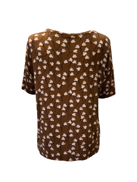 Marina Rinaldi Women's Brown Vagone Pullover T-Shirt NWT