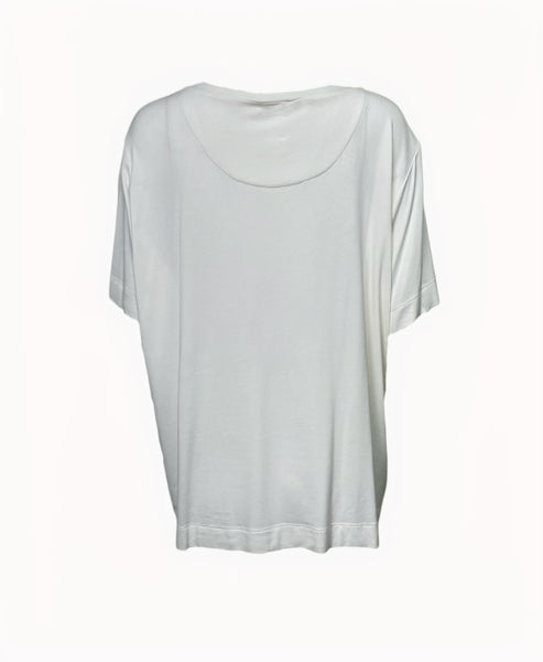 Marina Rinaldi Women's White Vairone Short Sleeve T-Shirt NWT