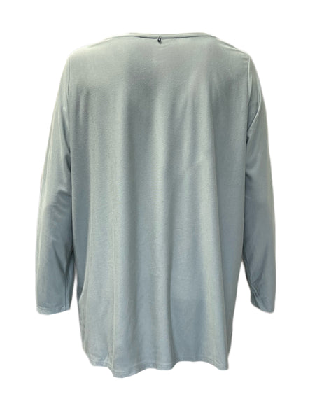 Marina Rinaldi Women's Pastel Green Vajolet Long Sleeve T Shirt NWT